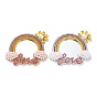 Pearl Rhinestone Rainbow Makeup Mirror, with Alloy Findings, for Woman Mobile Phone Case Accessories