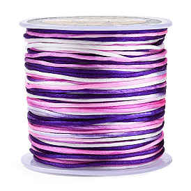 Polyester Cords, Segment Dyed Chinese Knotting Cord, Polyester Cords String for Beading Jewelry Making