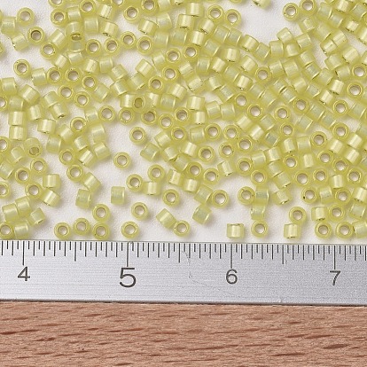 Perles miyuki delica, cylindre, perles de rocaille japonais, 11/0, albâtre doublé d'argent