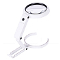 ABS Plastic Handheld and Desktop Foldable Illuminated Magnifier, with Acrylic Optical Lenses and 8PCS LED Light