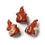 Natural & Synthetic Gemstone Home Display Decorations, Halloween Pumpkin with Witch Cap
