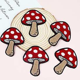 Polyester Towel Embroidery Cloth Iron on Patches, Costume Accessories, Mushroom
