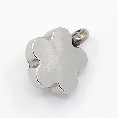 201 Stainless Steel Rhinestone Flower Charm Pendants, Grade A, Faceted, 9x7x4mm, Hole: 1mm