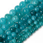 Natural Quartz Beads Strands, Dyed & Heated, Imitation Amazonite Color, Round