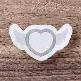 Shaker Molds, DIY Heart with Wing Quicksand Silicone Molds, Resin Casting Molds, for UV Resin, Epoxy Resin Craft Making