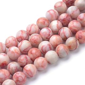 Brins de perles de netstone rouge naturel, ronde