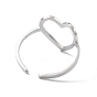 Hollow Out Heart 304 Stainless Steel Open Cuff Ring for Women