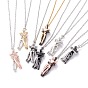 Hugging Human Infinity Love Pendant Necklace for Valentine's Day, Two Tone Embrace Shape Pendant Necklace for Women