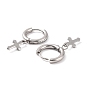 6 paires de boucles d'oreilles pendantes en forme de croix avec strass en cristal avec 304 broche en acier inoxydable pour femme
