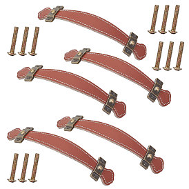 PU Leather Drawer Handles, Door Pull Handles, Cabinet Pull Strap, with Screws