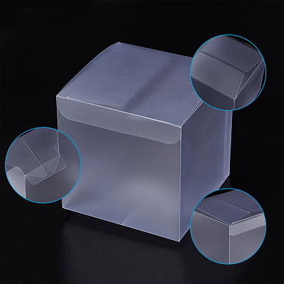 Frosted PVC Rectangle Favor Box Candy Treat Gift Box, for Wedding Party Baby Shower Packing Box, White