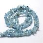 Natural Aquamarine Beads Strands, Chip, Grade AA