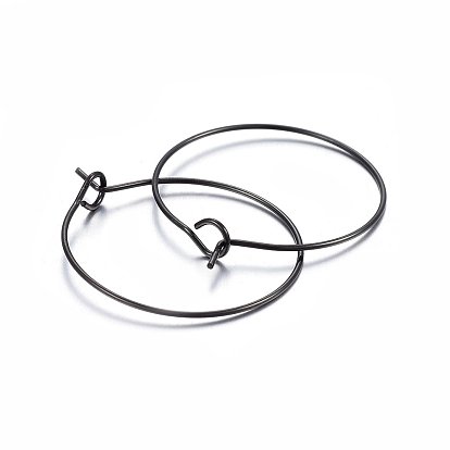 304 inoxydable supports pour boucles d'oreilles créoles en acier, anneau