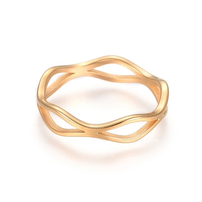 Revestimiento iónico unisex (ip) 304 anillos de acero inoxidable para los dedos, anillo cruzado