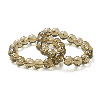 Verre perles bracelets extensibles, ronde