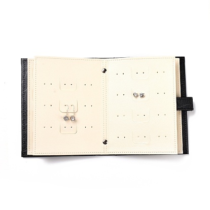 Портативный держатель для серег из искусственной кожи, складная книга, книга для хранения ювелирных изделий для женщины девушки
