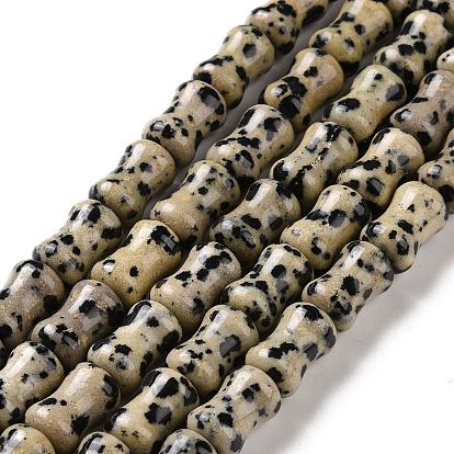 Naturelles dalmate jaspe perles brins, baton de bambou