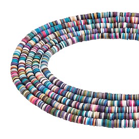 Eco-Friendly Handmade Polymer Clay Beads, Disc/Flat Round, Heishi Beads
