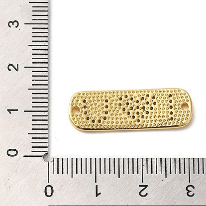 Colgantes de conector de zirconia cúbica transparente micro pavé de latón chapado en rack, enlaces rectángulo, larga duración plateado, sin plomo y el cadmio