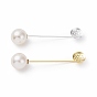 Brass Lapel Pin Base Settings, with Sieve Tray and Plastic Imitation Pearl Beads