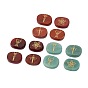 Conjunto de piedra ovalada con patrón de símbolo de tarot grabado con piedras preciosas, piedra de palma de bolsillo para el equilibrio de reiki, decoraciones de exhibición casera