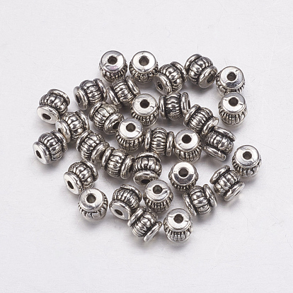  Perles de séparateur de style tibétain , sans cadmium et sans plomb, baril, 5x5x5mm, Trou: 1.5mm