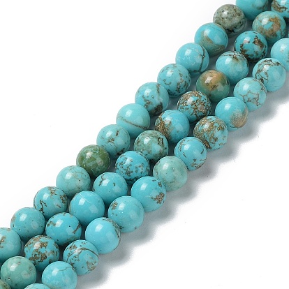Natural Howlite Beads Strands, Dyed, Round