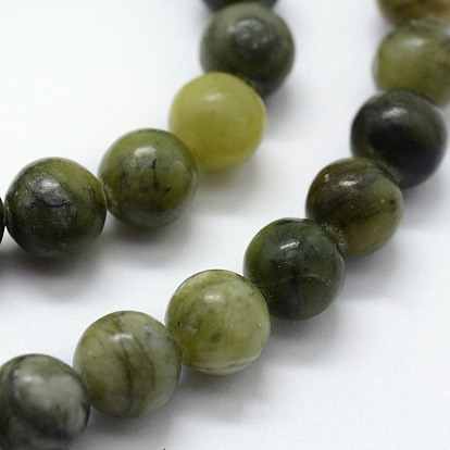 Natural Xinyi Jade/Chinese Southern Jade Beads Strands, Round