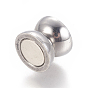 304 Stainless Steel Magnetic Clasps with Glue-in Ends, Round