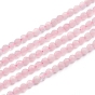Natural Rose Quartz Beads Strands, Round, Faceted