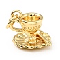 Brass Pendants, with Jump Rings, Cadmium Free & Lead Free, Cup with Saucer & Word Roya