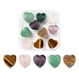 Tema del día de san valentín 10 pcs 5 estilo cuentas europeas de piedras preciosas naturales, abalorios de grande agujero, corazón