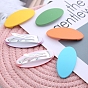 Frosted Plastic Snap Hair Clips, with Metal Clip, for Women and Girls, Oval