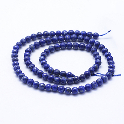 Natural Lapis Lazuli Beads Strands, Grade AB, Round