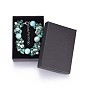 Pulseras de perlas naturales amazonita, con perlas naturales y broches de pinza de langosta de acero inoxidable 304, caja de embalaje
