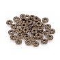 Tibetan Metal Beads, Lead Free & Cadmium Free, Flat Round, 7x2.1mm, Hole: 2mm