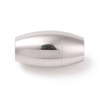 304 fermoirs magnétiques en acier inoxydable avec extrémités à coller, ovale, 17x10mm, Trou: 5mm