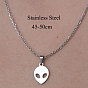 201 Stainless Steel Alien Pendant Necklace