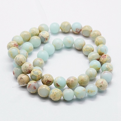 Synthetic Aqua Terra Jasper Beads Strands, Round