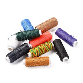 Round Waxed Polyester Twisted Cord, Micro Macrame Cord, for Leather Projects, Bookbinding