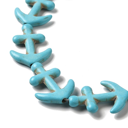 Synthetic Turquoise Dyed Beads Strands, Anchor