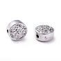 304 Stainless Steel Bead Rhinestone Settings, Flat Round with Tree of Life