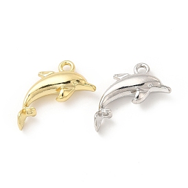 Rack Plating Alloy Pendants, Cadmium Free & Lead Free, Dolphin Charms
