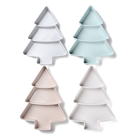 Christmas Tree Shaped Plastic Snack Dried Tray Box, for Kitchen Dining & Bar