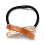 Rubber String Hair Ties, with Cellulose Acetate & Alloy Splice Bowknot, for Woman Girls