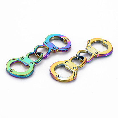 Alloy Links Connectors, Cadmium Free & Nickel Free & Lead Free, Handcuffs