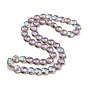 Transparentes perles de verre de galvanoplastie brins, facette, demi-plaqué, cœur