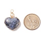 Подвески из натурального драгоценного камня и пресноводного жемчуга, с настоящей позолоченной медной проволокой 18k, сердце