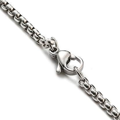 304 collares con colgante de gato sphynx esmaltado de acero inoxidable, Collares de cadenas de caja para mujeres y hombres.