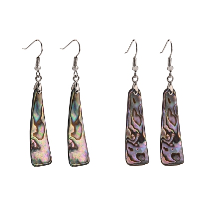 Abalone Shell/Paua ShellEarrings, with Brass Earring Hooks, Triangle